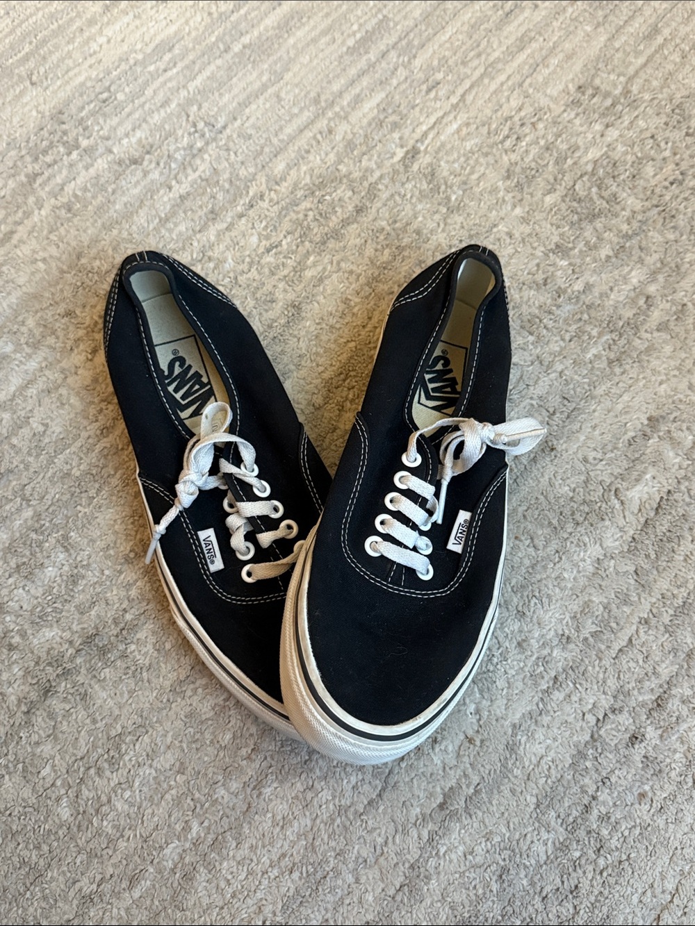 Vans Black Canvas Low-Top Sneakers with White Accents